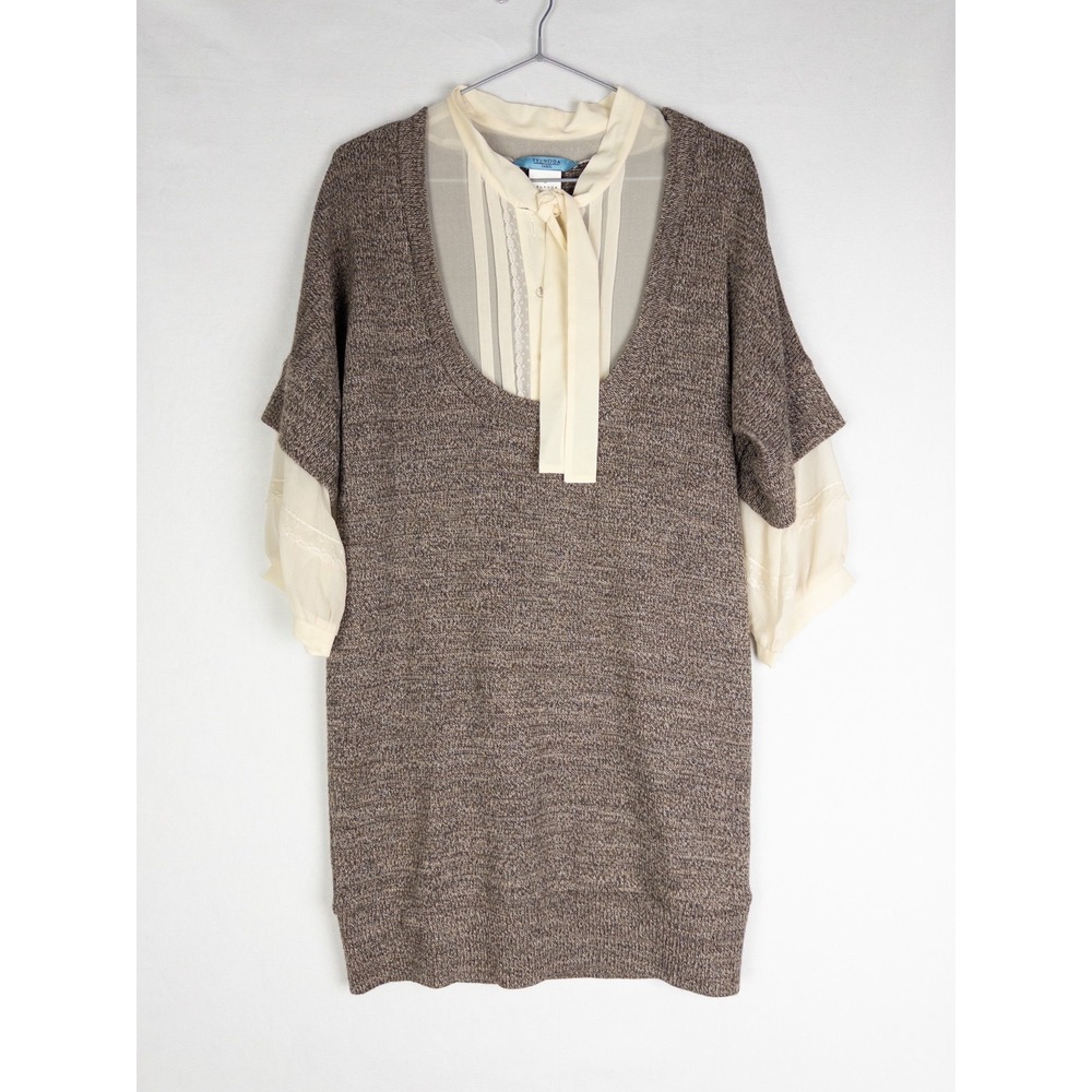 VTG Tsunoda Paris Sweater Dress Womens S Wool Blend‎ Knee Knit Strap